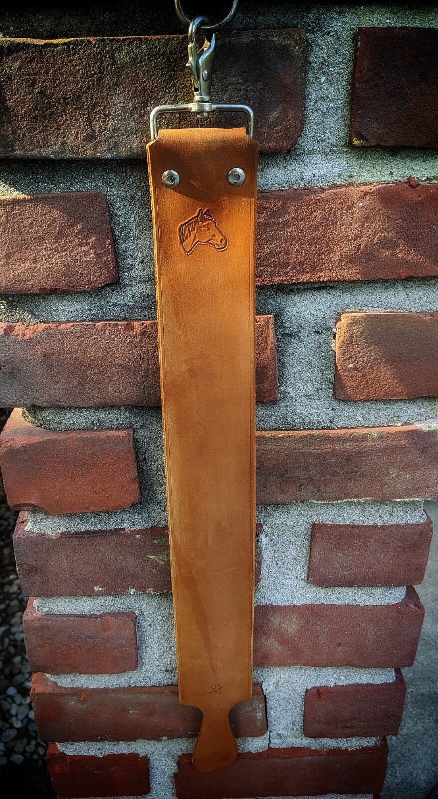 Vintage Natural Horse Head 2 Barber Razor Strop 22 X 2 1/2