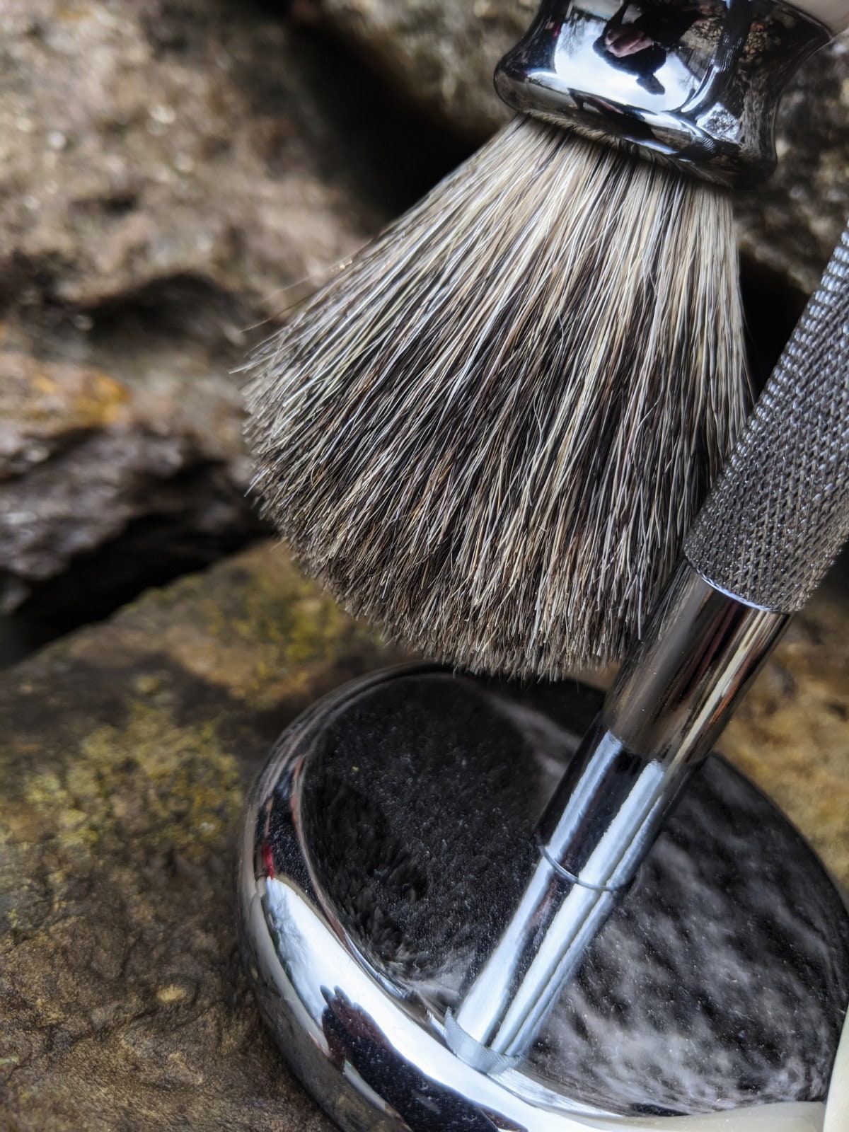 Discount Complete Shavette Set. Brush Stand Razor