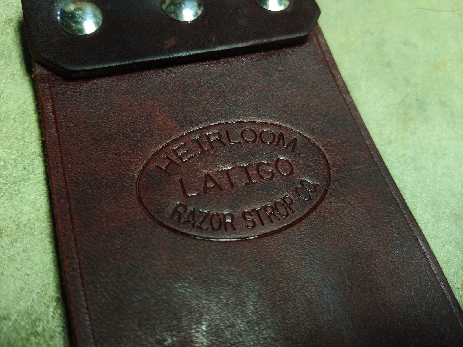 3 Heirloom Razor Strop Co Latigo Leather Shaving Strap Good Condition Red Brown