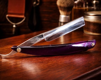 Boker Solingen Custom Straight Razor. Purple, shave ready