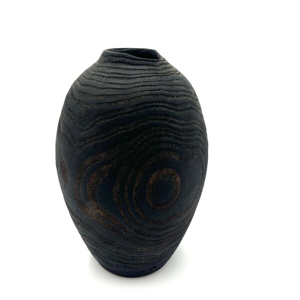 Japanese Wood Vase Etsy