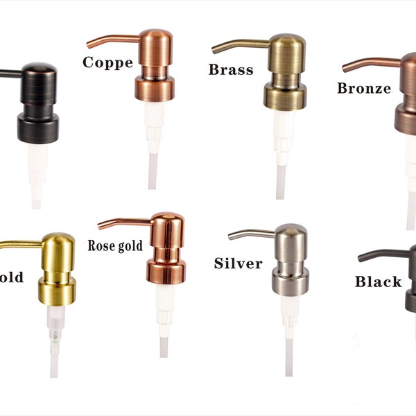 100 Packs  28/400 Soap Dispenser Rustproof 304 Stainless Steel Black White Brass Copper Bronze Rosegold Soap Pump Free Shipping DIY NO Jars