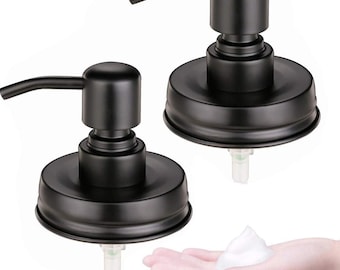100 Packs Foaming Dispensers for Regular Mouth Mason Jar 304 Stainless Steel in Black  Oil Rubbed Bonze Silver Copper and Brass
