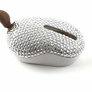 Blingustyle animal squirrel design crystal optical 2.4ghz-wireless pc mouse