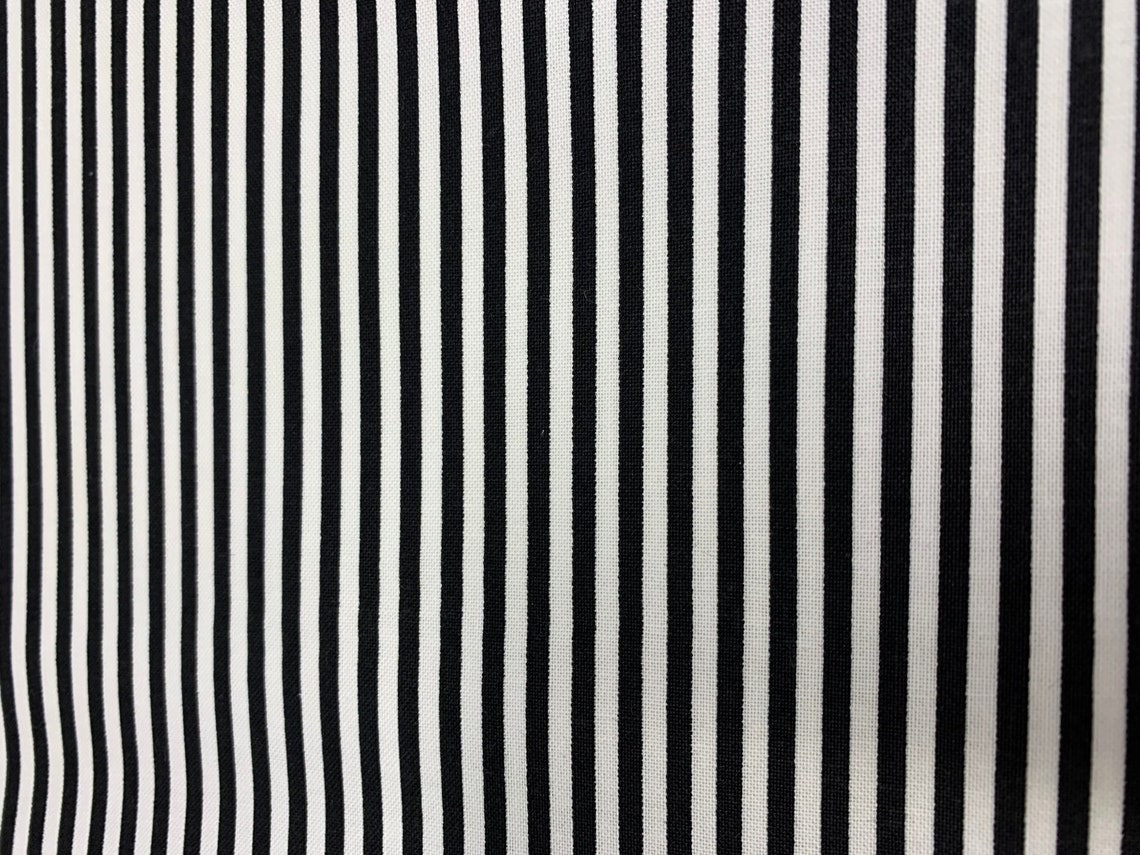Striped Cotton Fabric Black and White Stripe Quilting Etsy