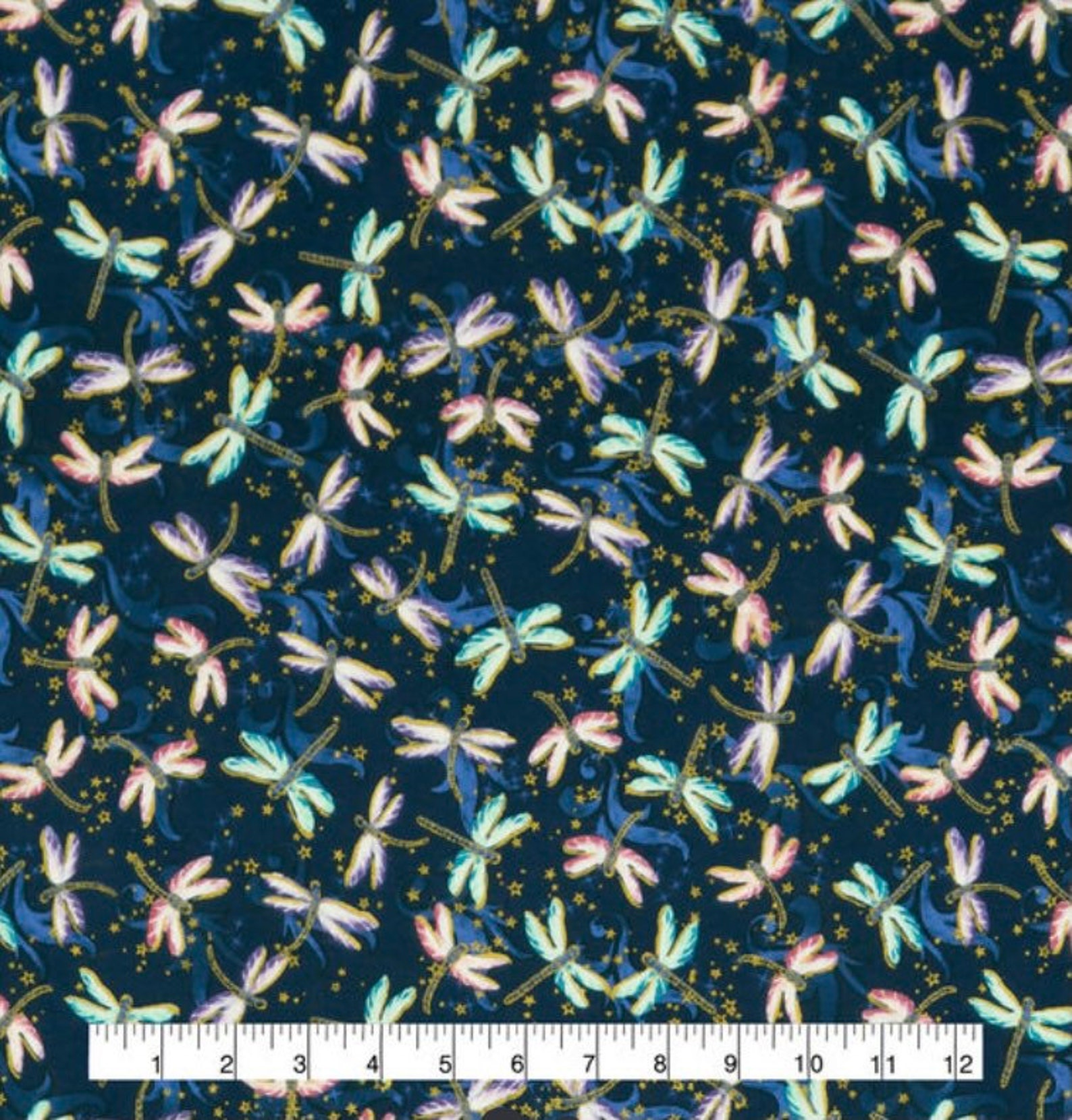 Dragonfly Fabric Fabric by the Yard Quilting Fabric Etsy