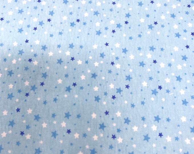 Light Blue Stars Flannel Fabric by the Yard Celestial Flannel Nursery ...