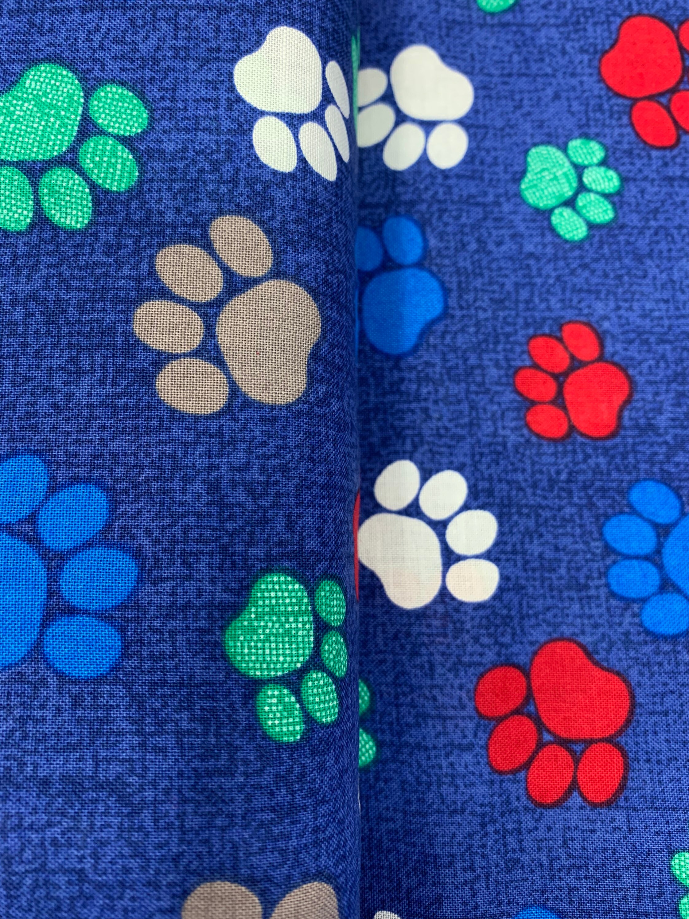 Blue paw print fabric fabric by the yard quilting fabric  Etsy