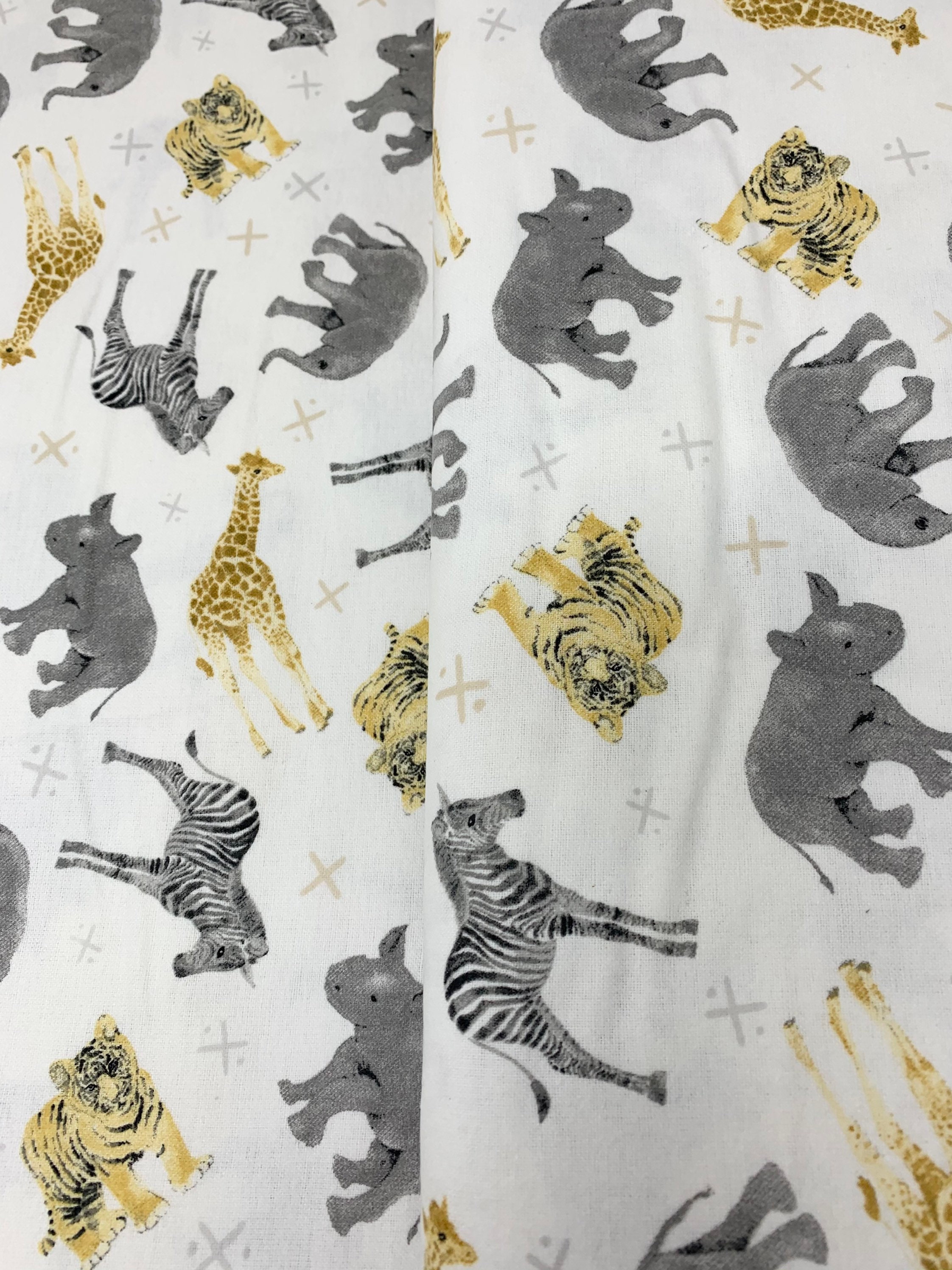 Jungle Animal Flannel Fabric by the Yard Animal Print Etsy