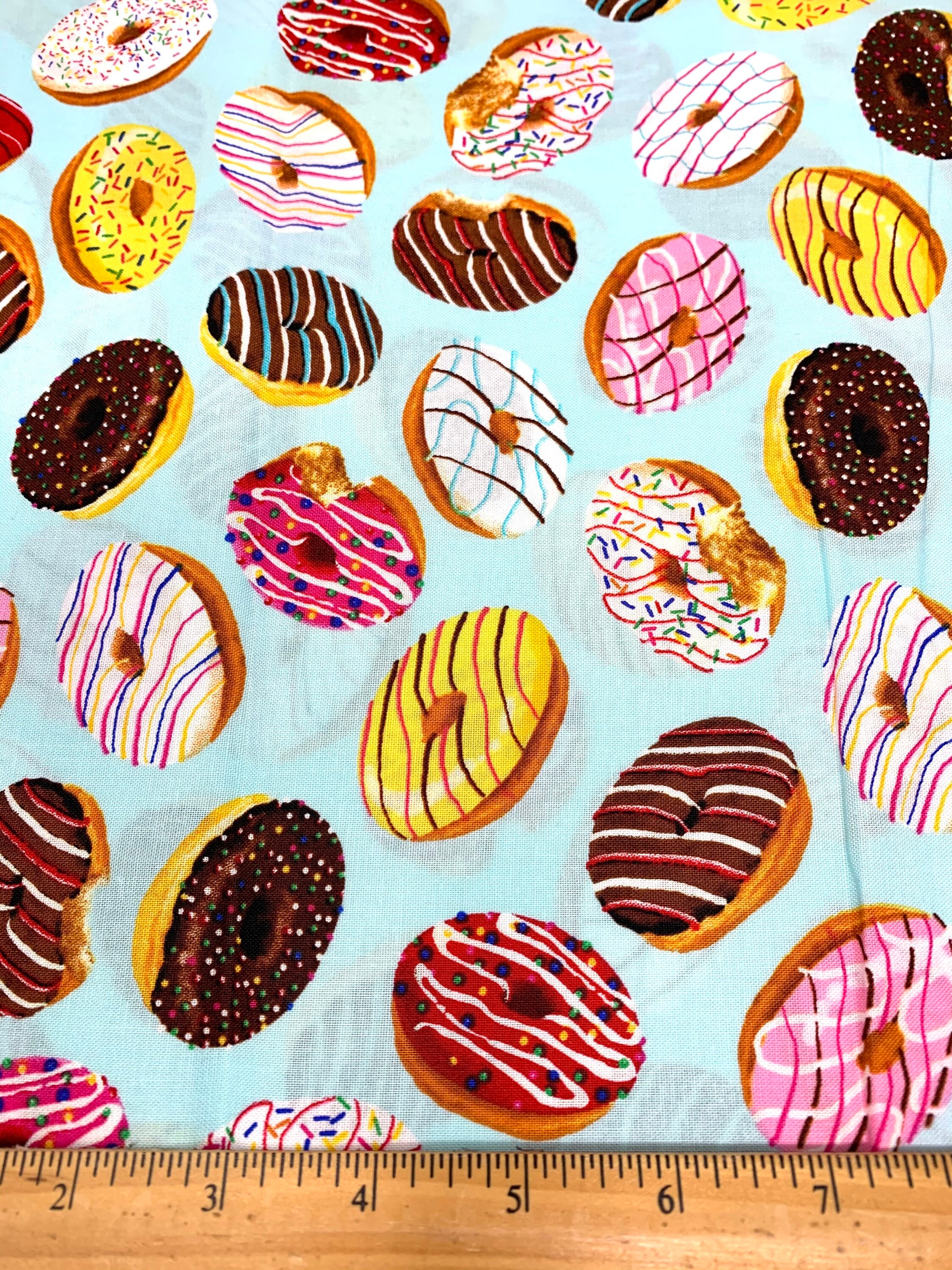 Donut Cotton Fabric Fabric With Donuts Quilting Fabric Etsy