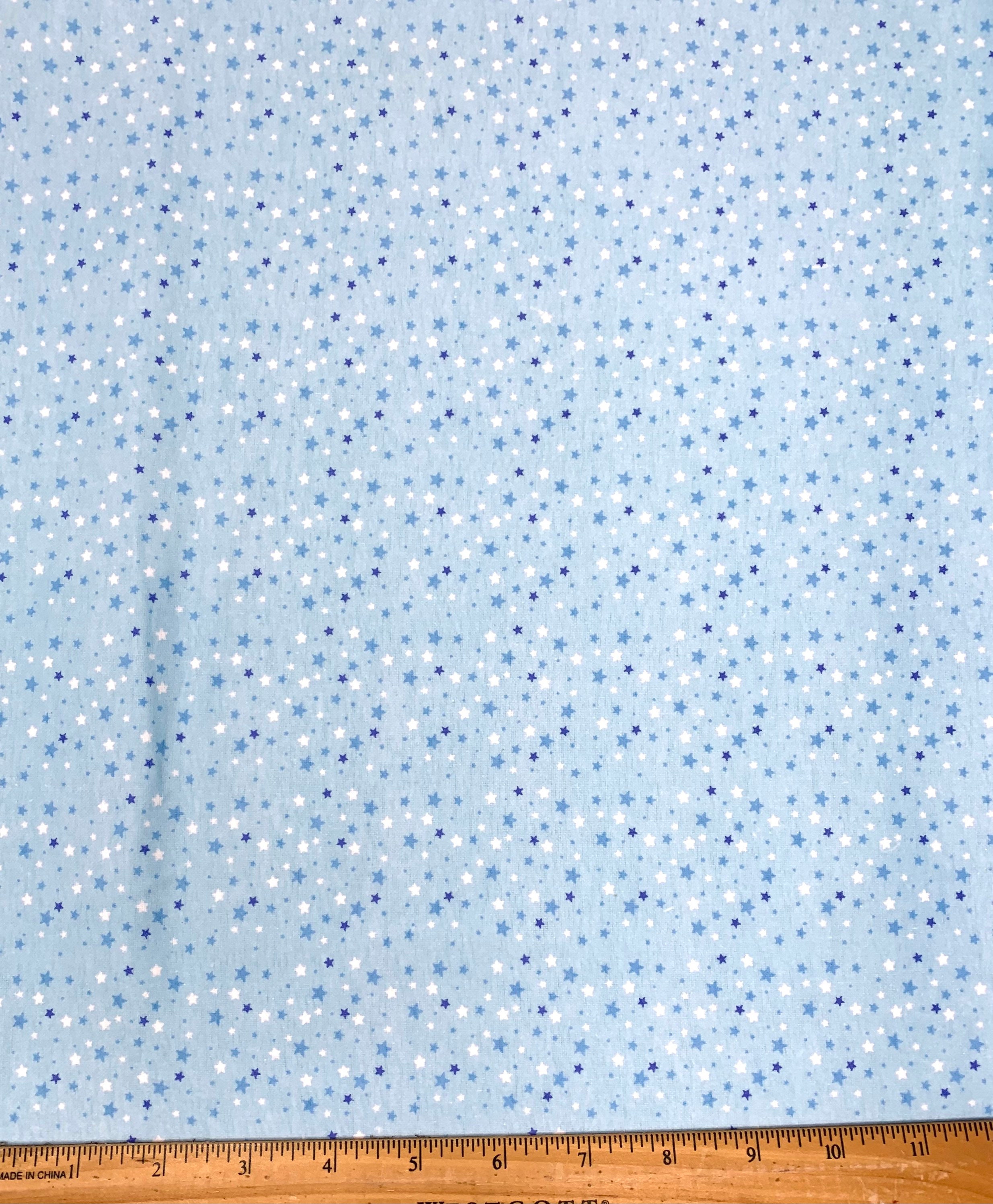 Light blue stars flannel fabric by the yard celestial | Etsy