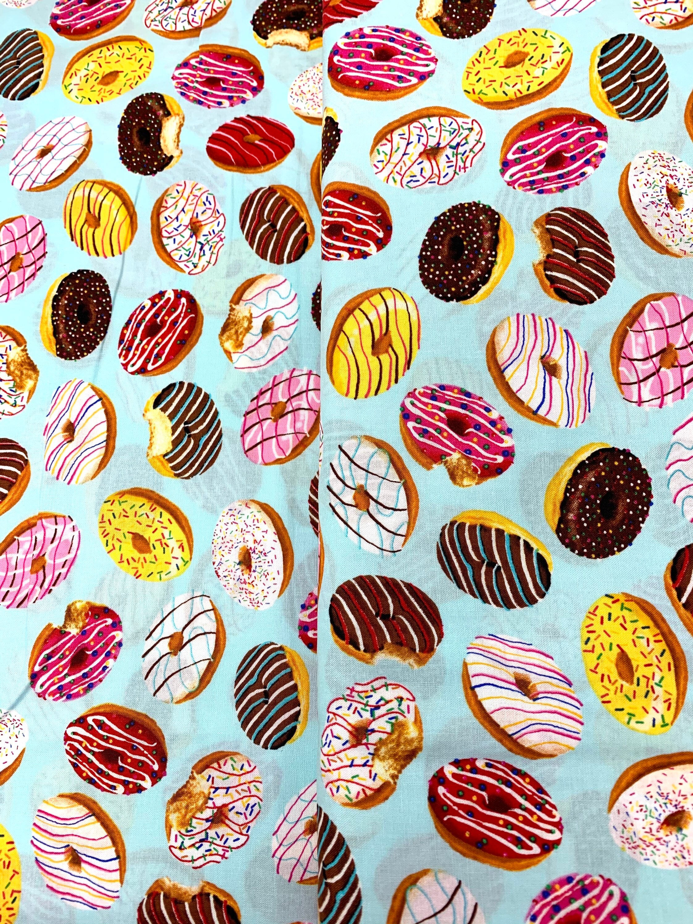 Donut Cotton Fabric Fabric With Donuts Quilting Fabric Etsy
