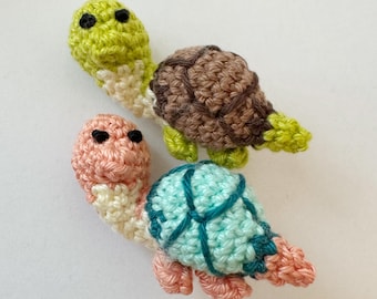 Crochet Turtle Pattern, Cute Turtle Amigurumi Pattern, Crochet Mini Turtle, No Sew Turtle, Turtle PDF Crochet, Easy Crochet Turtle Keyring