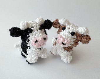 Crochet Cow Pattern, Crochet Cow Keyring, Crochet Mini Cow, No Sew Cow, Cute Cow Amigurumi Pattern, Cow PDF pattern, Crochet Stuffed Cow