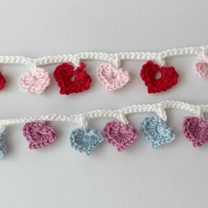 Heart Garland Crochet pattern, crochet heart garland, Valentine’s Day Decor, crochet heart headband, Baby Room Decor, crochet heart bunting