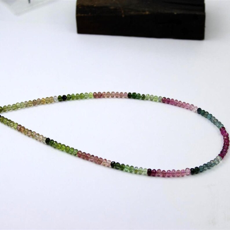 shaded tourmaline faceted beads Genuine Tourmaline faceted rondelle 4 MM beads 13 strand multi color tourmaline rondelle: ZB15
