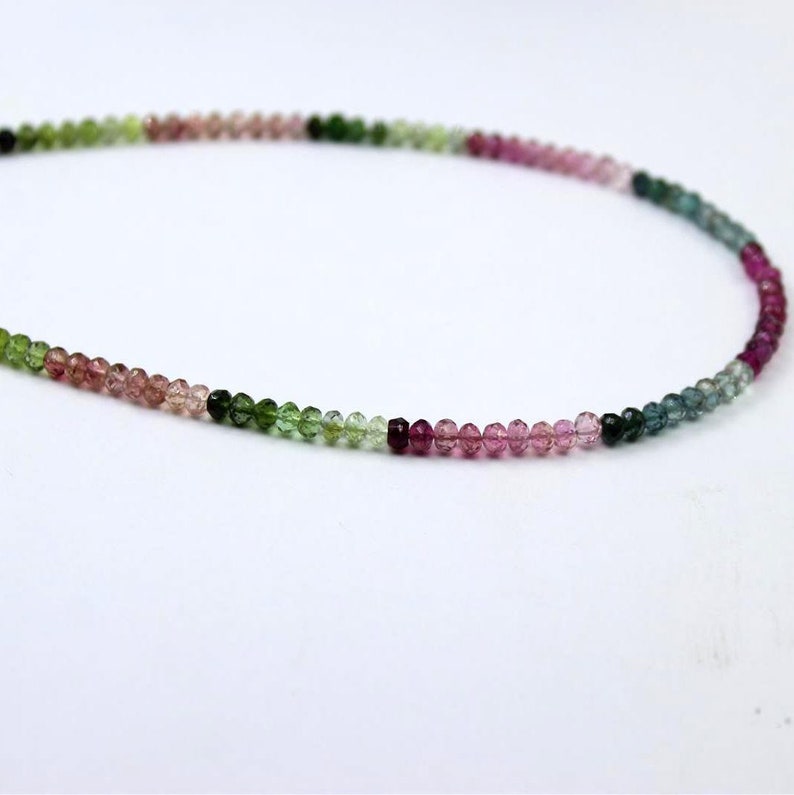 shaded tourmaline faceted beads Genuine Tourmaline faceted rondelle 4 MM beads 13 strand multi color tourmaline rondelle: ZB15