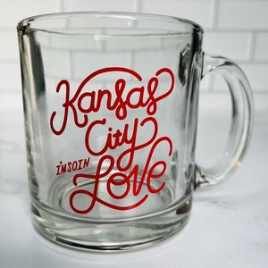 Red / Kansas City I&#39;m So In Love Glass Coffee Mug