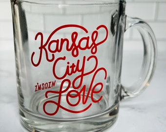 Red / Kansas City I'm So In Love Glass Coffee Mug