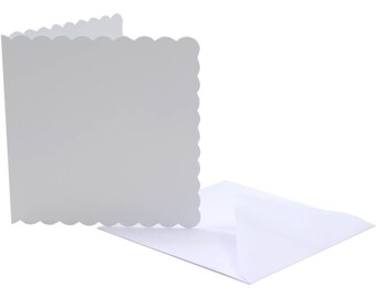 Blank Cards Scalloped Etsy