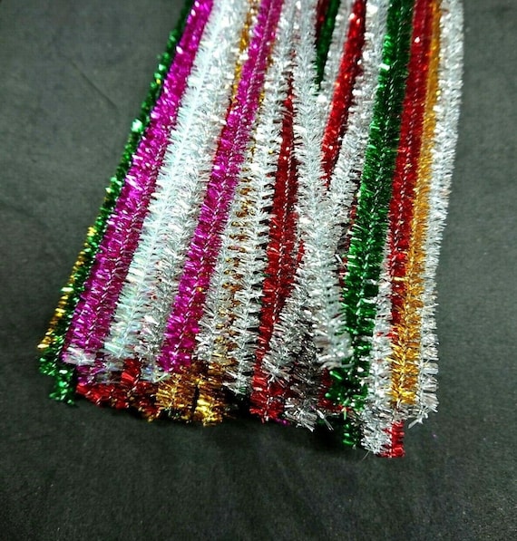 100 Pieces Pipe Cleaners Chenille Stem Pipe Cleaners Set for Pipe Glitter  Green