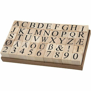 30 Pcs Alphabet Wooden Rubber Diary Stamp Set 