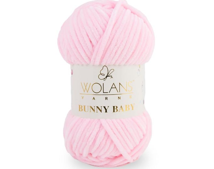 Featured listing image: Pack of 5 x Wolans Bunny Baby Chenille Chunky Yarn - 100g Balls - Pink WY10005