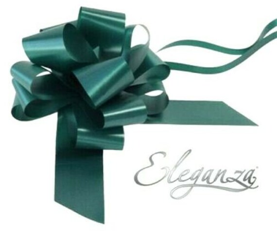 PARTY, 50MM SATIN RIBBON PULL BOW Pack of 20 EMERALD GREEN IDEAL FOR WEDDING 
