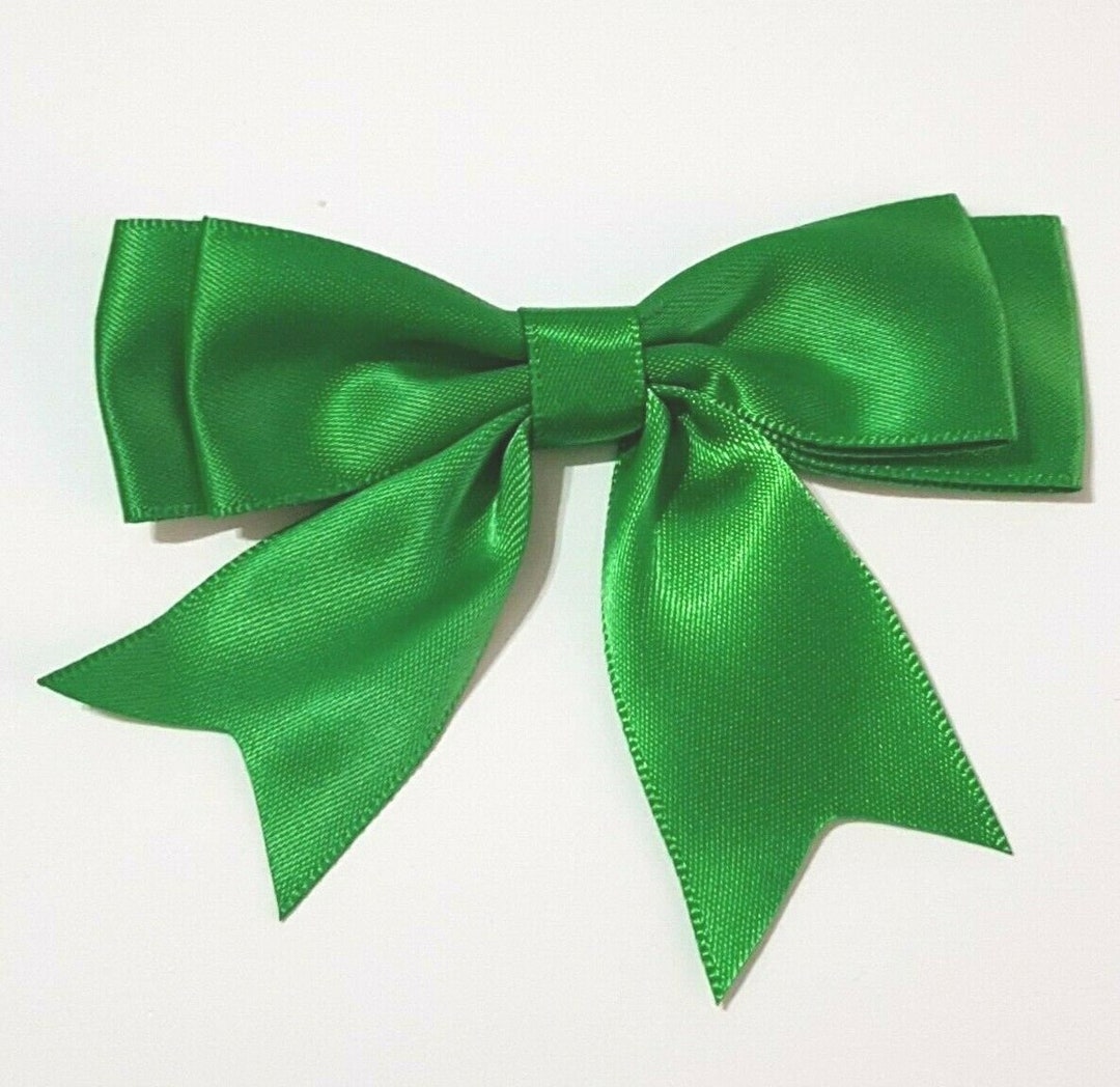 Pack of 5 Emerald Green Large 8.5cm / 25mm Satin Ribbon Ready Made