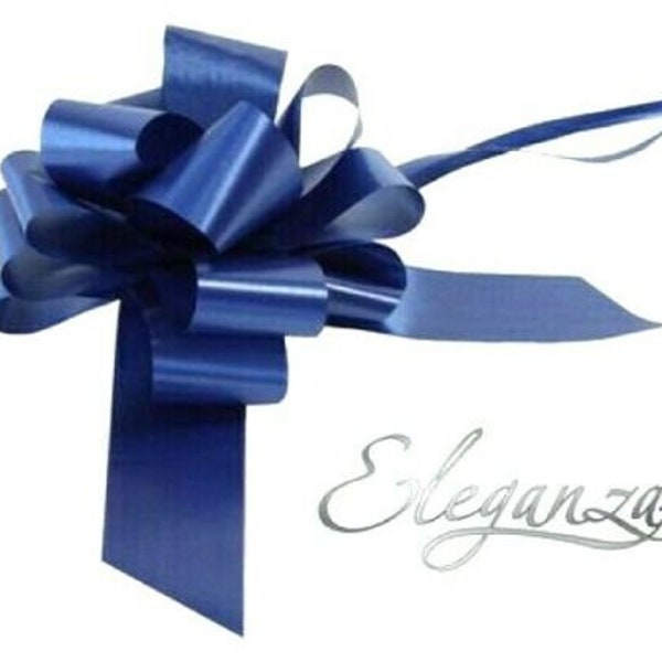 Navy Blue 50mm LARGE PULL BOW - Wedding Car Gift Wrap Party Poly Floristry Bow Craft