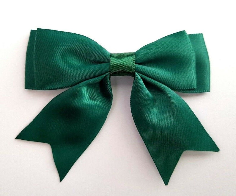 Pack of 5 Dark Green Large 8.5cm / 25mm Satin Ribbon Ready Etsy