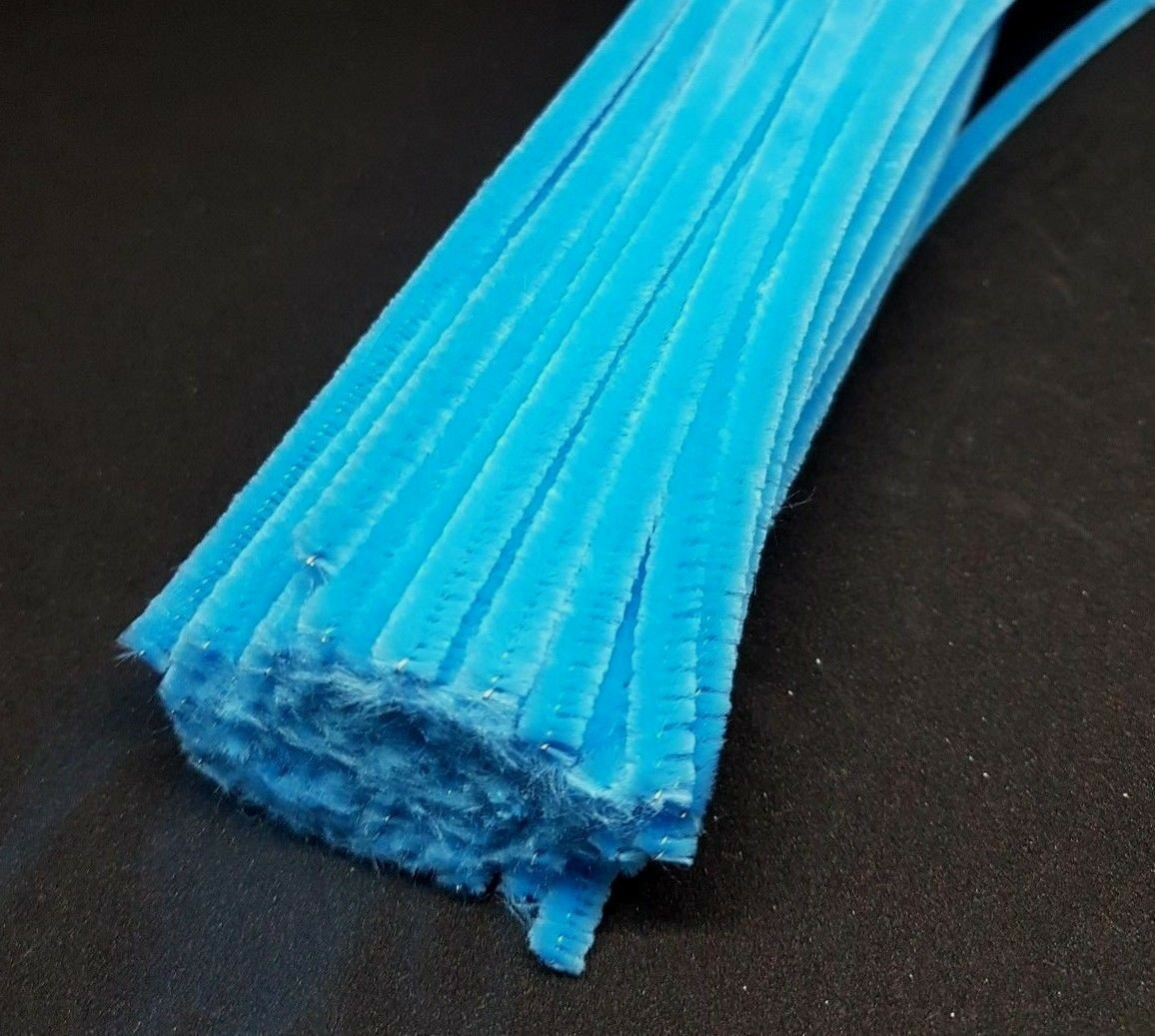 Pack of 50 Sky Blue Pipe Cleaners, Chenille Craft Wire