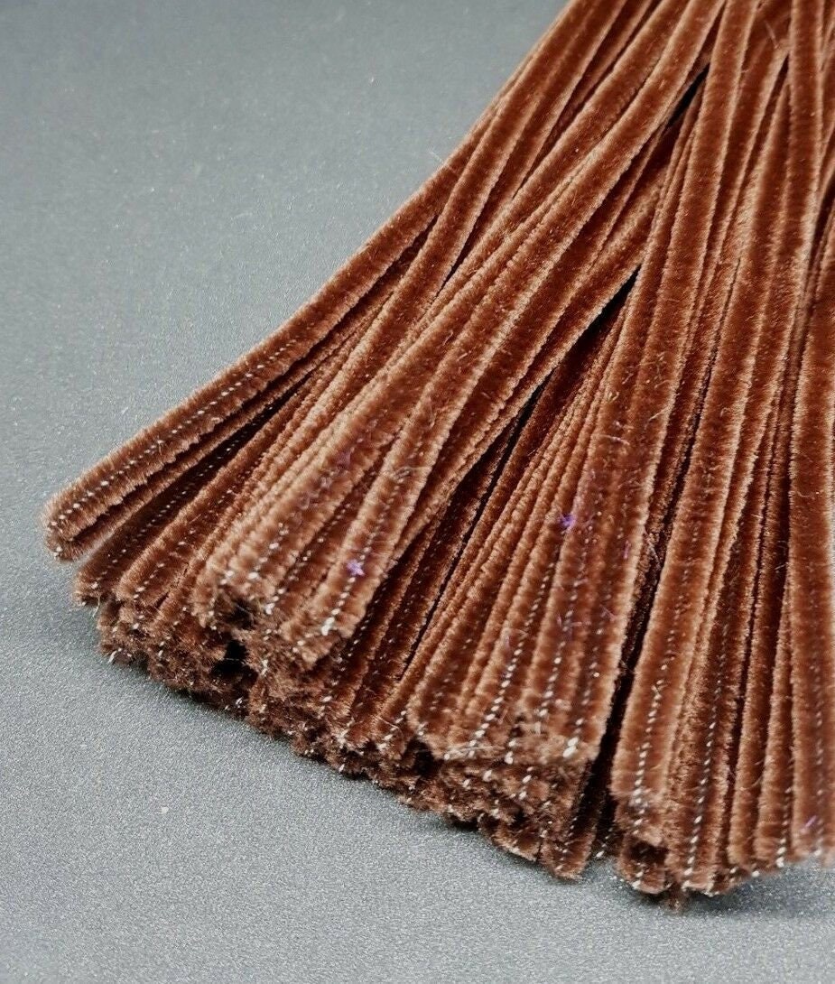 Brown Chenille Craft Stems 25 Pieces, 6 Mm Pipe Cleaners, Supplies