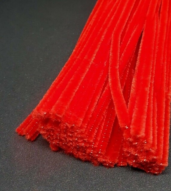 50 x Jumbo Premium Craft Pipe Cleaners Chenille Stems 300mm x 6mm BLACK