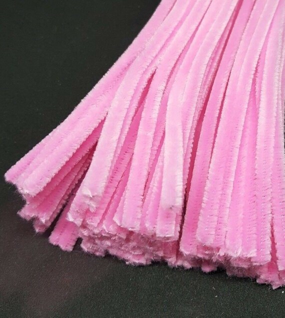 100 X Pink Jumbo Premium Craft Pipe Cleaners Chenille Stems 300mm X 6mm 