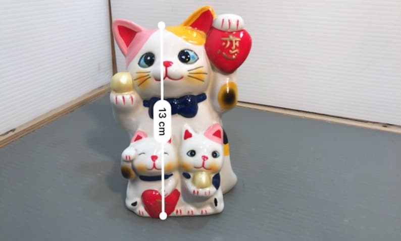 Vintage Japanese Cat Ceramic lucky cat small cat MANEKI NEKO 1990s Made in Japan White Maneki Neko Cute Maneki Neko Etsy Fans Service E22