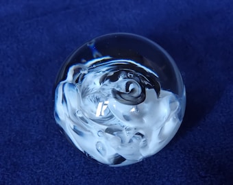 Vintage Mdina glass paperweight signed