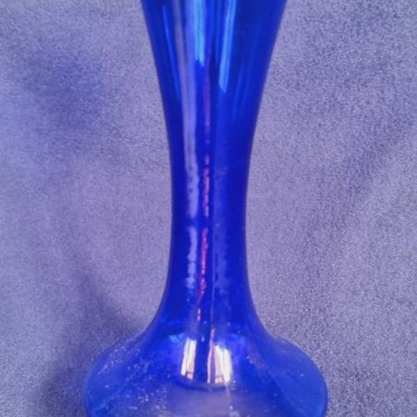 Blue Glass Vase Etsy UK