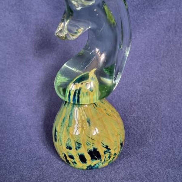 Vintage mdina glass seahorse paperweight