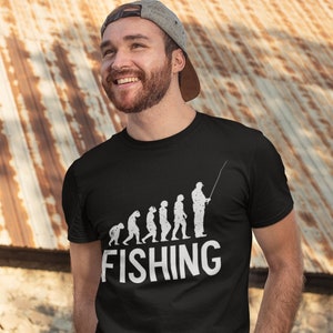 Evolution of Fishing Novelty Golfer gift for men who love Fishing, Fish, Unique, Nature, Fisherman, Fishermen, Angler, Dad, Funny, Ocean image 1