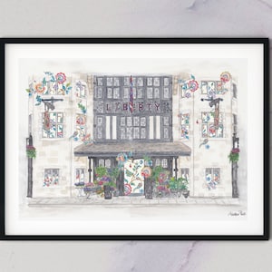 In Full Bloom Liberty of London watercolor painting wall art shopping holiday gift