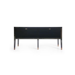 Sideborad Polaris Grande Black 2 door console high gloss modern sideboard Contemporary side table Brass Cabinet Handmade bespoke furniture
