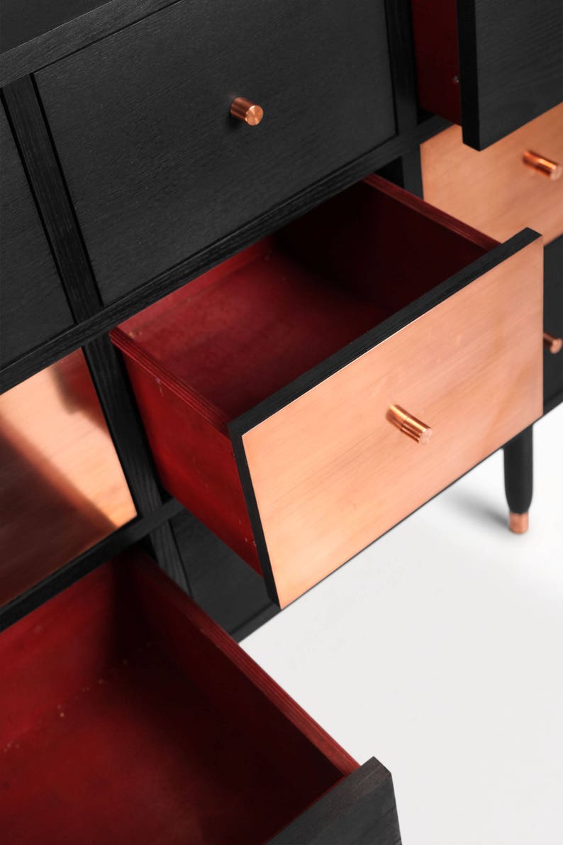 Trendy Copper Sideboard Modern Chest of Drawers Mid Century Etsy