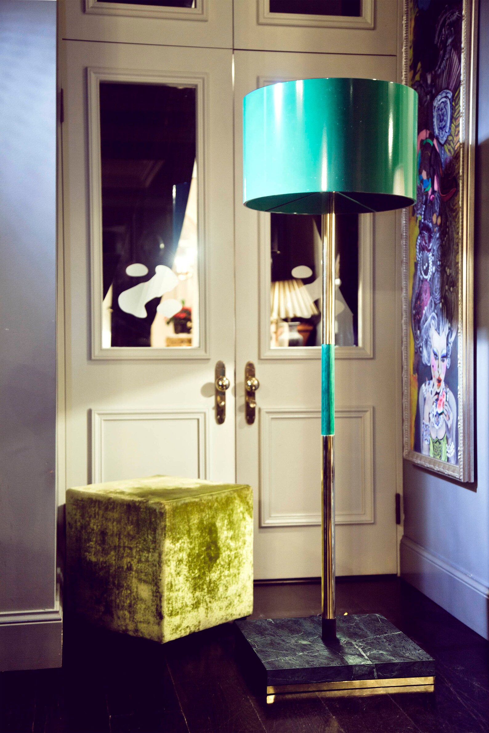 Green Marble Floor Lamp Accent Lamp Unique Floor Lamp Designer Etsy