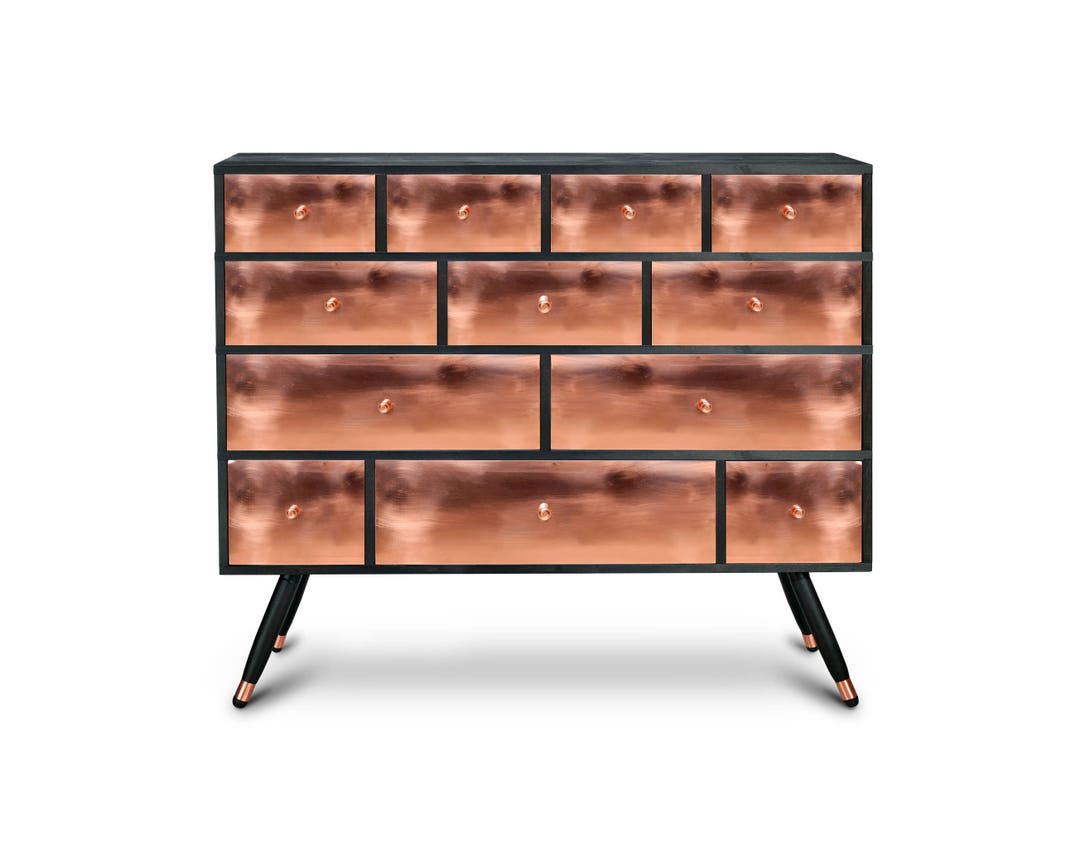 Trendy Copper Sideboard Modern Chest of Drawers Mid Century Etsy