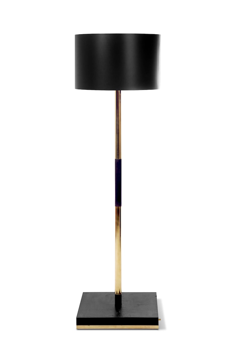 Modern Floor Lamp Black Living Room Lamp Handmade Wooden Lamp Etsy