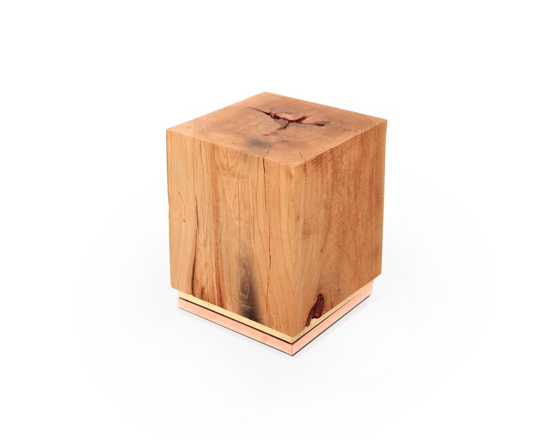 Cube End Table Coffee table Natural wood Side table Stool Wood Etsy