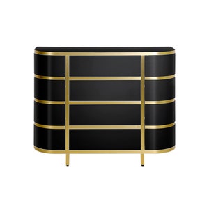 Modern sideboard High gloss black cabinet Luxury dresser Black storage Bedroom sideboard Contemporary sideboard