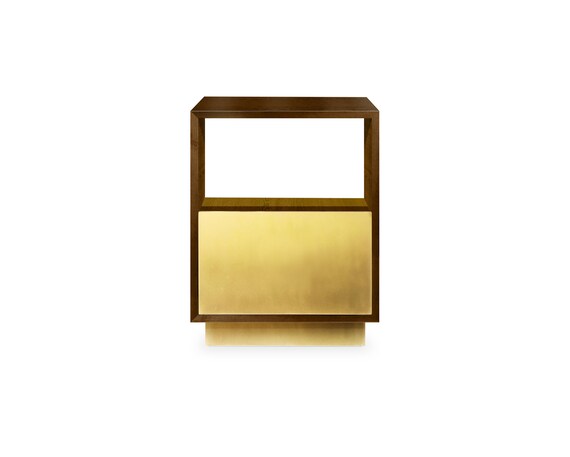 Gold brass nightstand deals