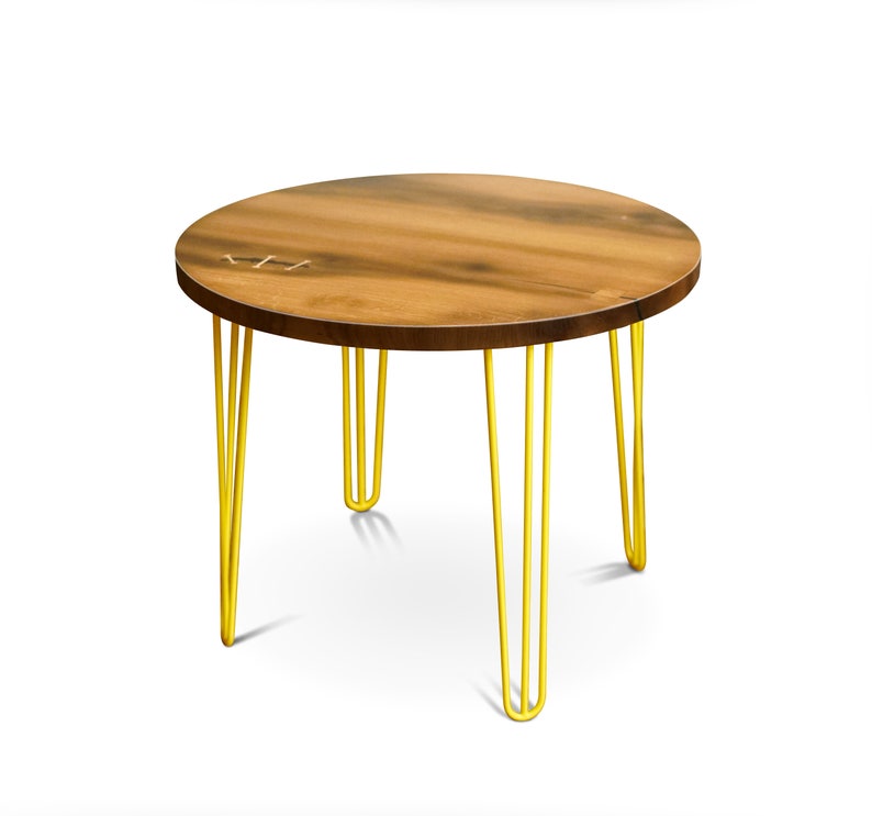 Round Dining Table Table With Hairpin Legs Mid Century Etsy